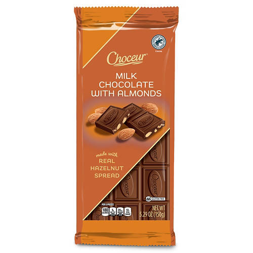 Choceur Milk Chocolate Bar with Almonds, 5.29 oz
